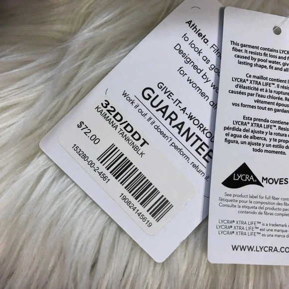 Athleta Size 32D Black KAIMANA Wired Tankini Swim Top NEW! - Picture 6 of 6